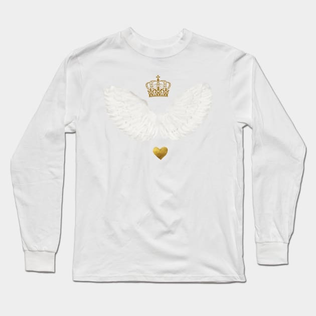 Angel wings with crown Long Sleeve T-Shirt by Once Upon a Find Couture 